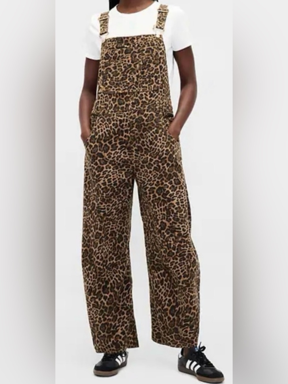 GAP Leopard UltraSoft Denim Horseshoe Overalls